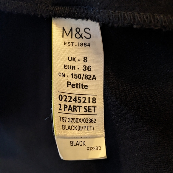 Black Marks and Spencer open front trenchcoat with d-ring belt size UK 8 petite - Picture 3 of 7